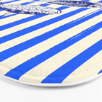 Swimming Sardines - Blue Striped Coastal Art Bath Mat Gallery Image 3