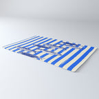 Swimming Sardines - Blue Striped Coastal Art Rug Gallery Image 3