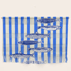Swimming Sardines - Blue Striped Coastal Art Wall Hanging Gallery Image 1