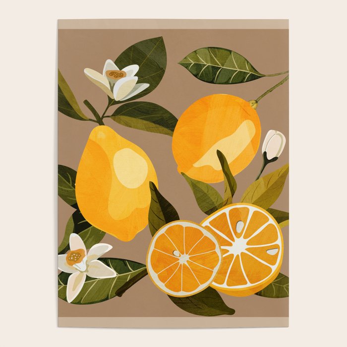 Lemons Botanical Art 2 Poster Gallery Image 1