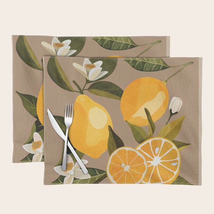 Lemons Botanical Art 2 Placemat Gallery Image 1