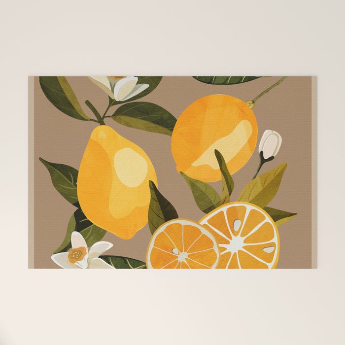 Lemons Botanical Art 2 Welcome Mat Gallery Image 1