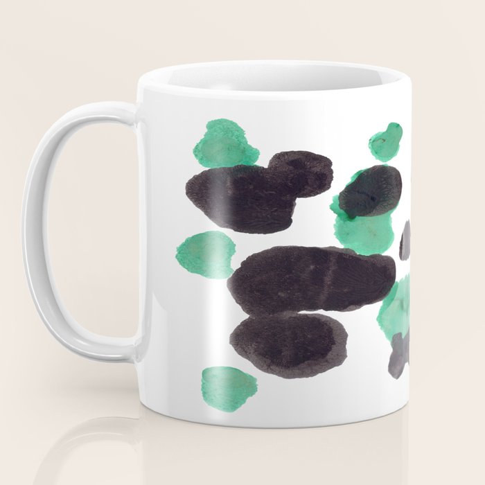 Green & Black Ink Blot Diagram Coffee Mug Gallery Image 3