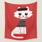 Mark the cat goes to Paris Wall Tapestry Gallery Image 4