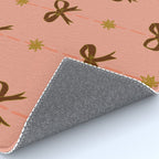 Cute Hair Bows & Stars in Peach & Brown Rug Gallery Image 4