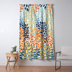 Modern, Floral Prints, Orange, Blue, Yellow Window Curtain Gallery Image 5