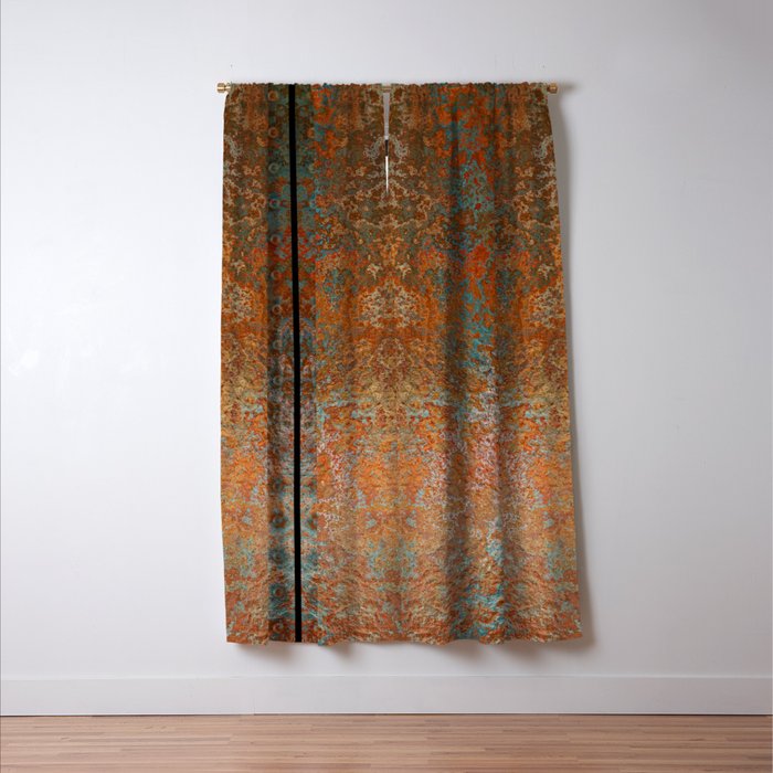 Rustic Vintage Rust Window Curtain Gallery Image 3