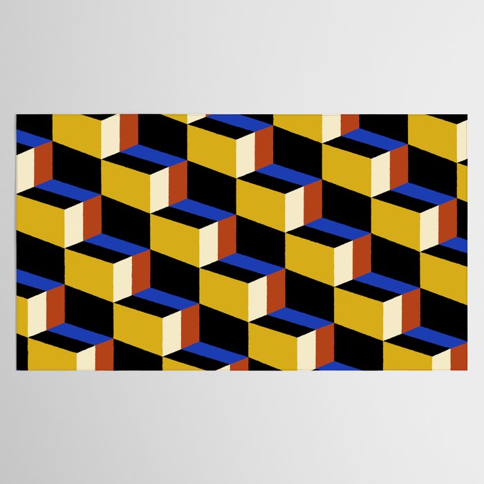 Cuboid Geometric Abstract Shapes Pattern XXI Tablecloth Gallery Image 2