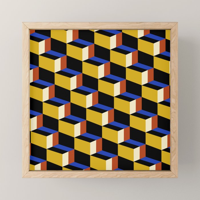 Cuboid Geometric Abstract Shapes Pattern XXI Mini Art Print Gallery Image 1