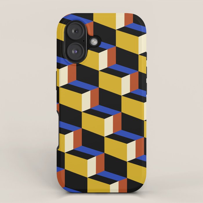 Cuboid Geometric Abstract Shapes Pattern XXI iPhone Case Gallery Image 1