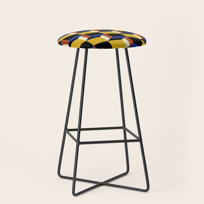 Cuboid Geometric Abstract Shapes Pattern XXI Stool Gallery Image 1