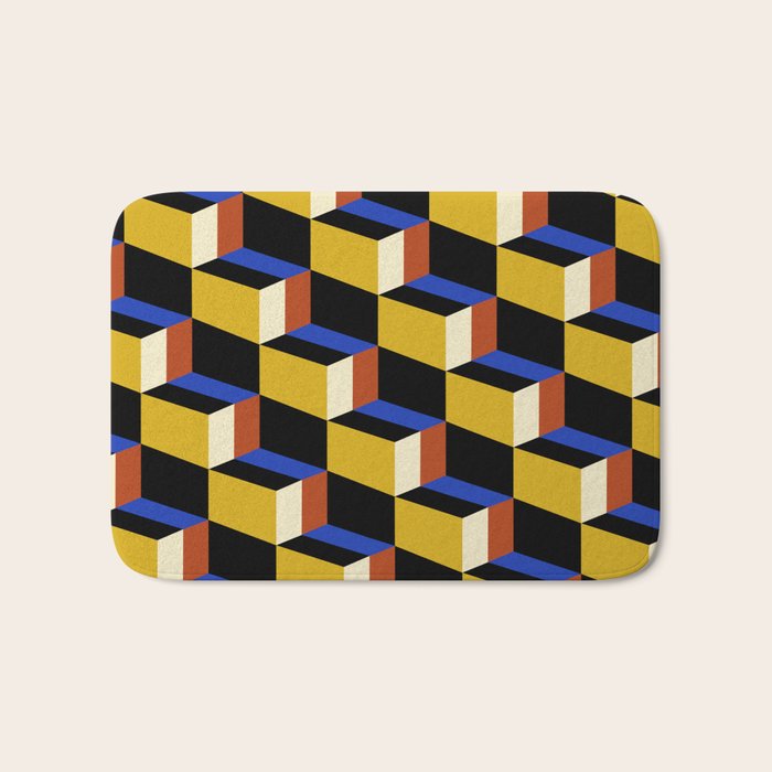 Cuboid Geometric Abstract Shapes Pattern XXI Bath Mat Gallery Image 1