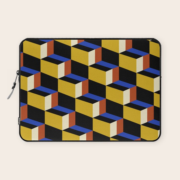 Cuboid Geometric Abstract Shapes Pattern XXI Laptop Sleeve Gallery Image 1