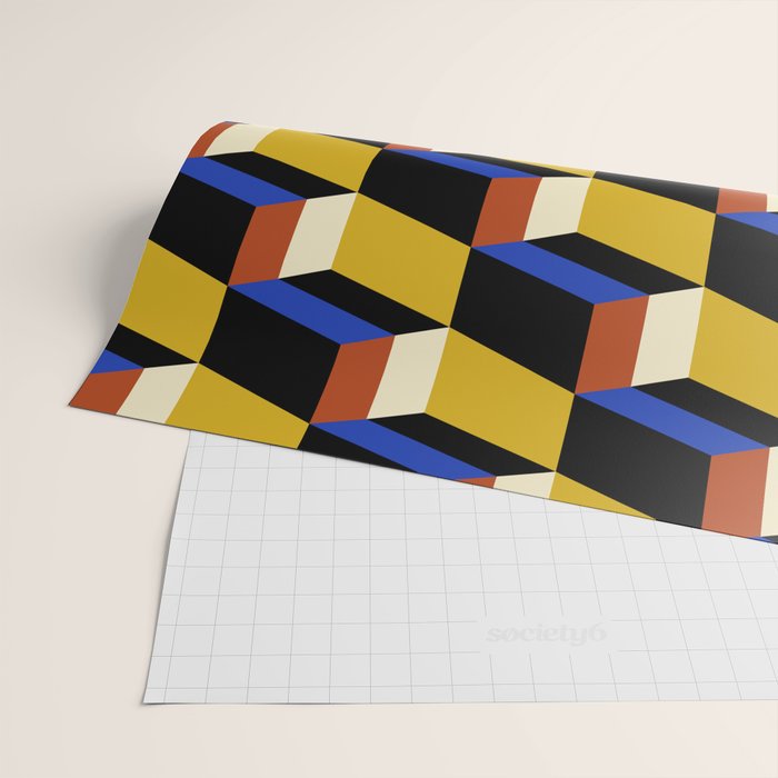 Cuboid Geometric Abstract Shapes Pattern XXI Wrapping Paper Gallery Image 2