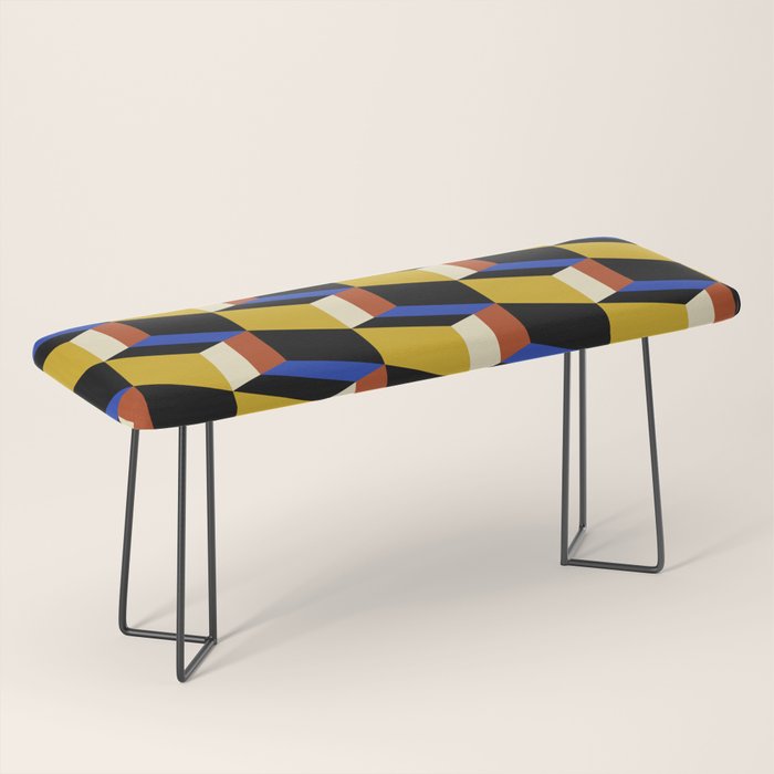 Cuboid Geometric Abstract Shapes Pattern XXI Bench Gallery Image 1