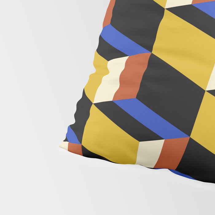 Cuboid Geometric Abstract Shapes Pattern XXI Pillow Sham Gallery Image 4