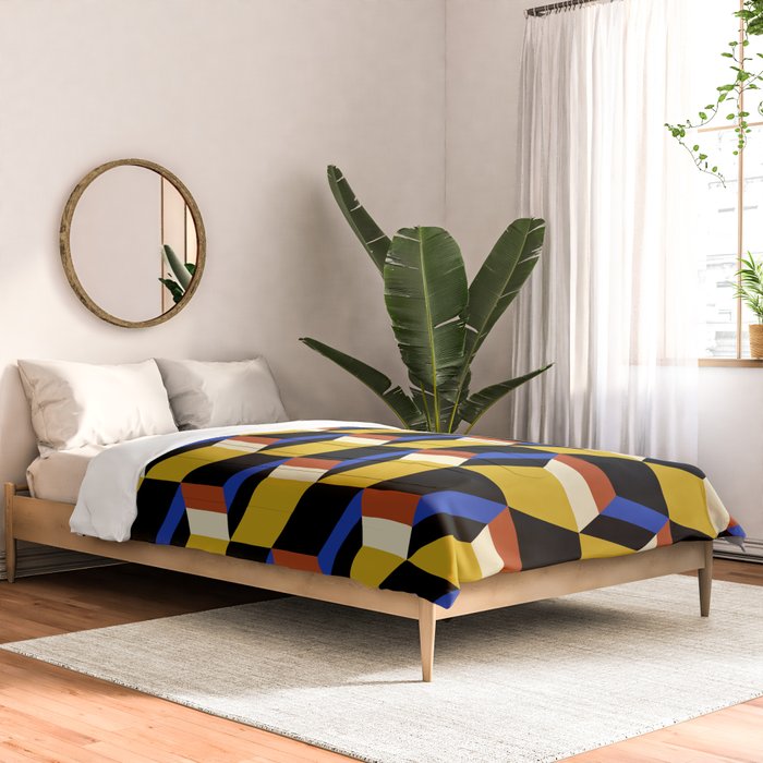 Cuboid Geometric Abstract Shapes Pattern XXI Comforter Gallery Image 2