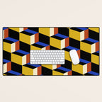 Cuboid Geometric Abstract Shapes Pattern XXI Desk Mat Gallery Image 1