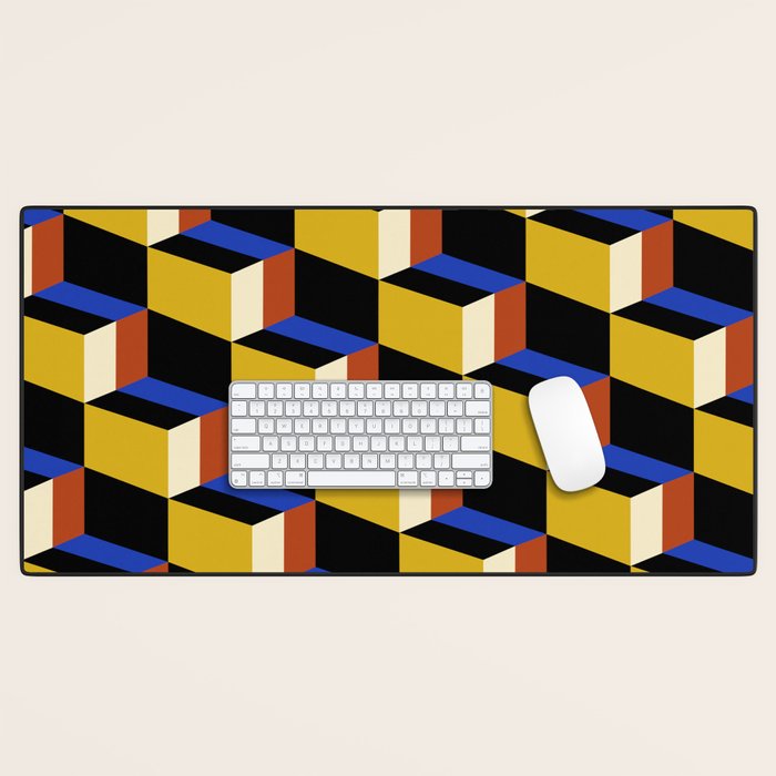 Cuboid Geometric Abstract Shapes Pattern XXI Desk Mat Gallery Image 1