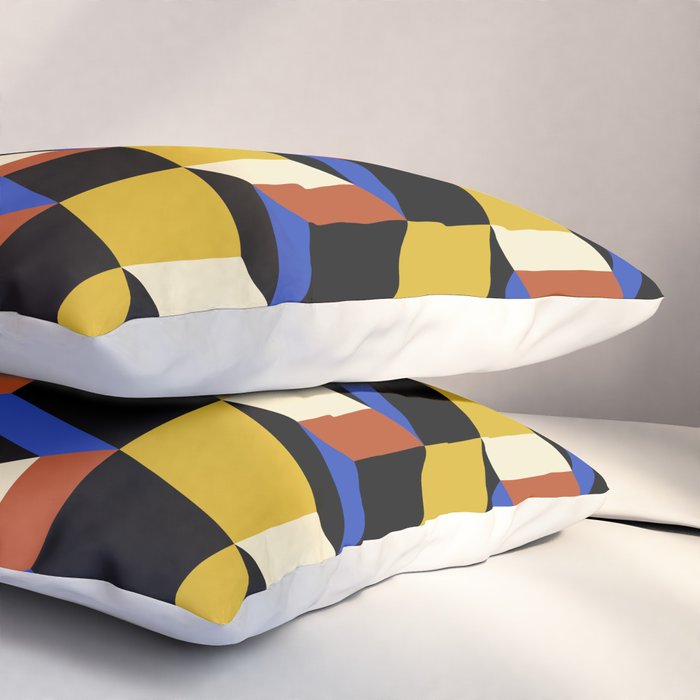 Cuboid Geometric Abstract Shapes Pattern XXI Pillow Sham Gallery Image 3