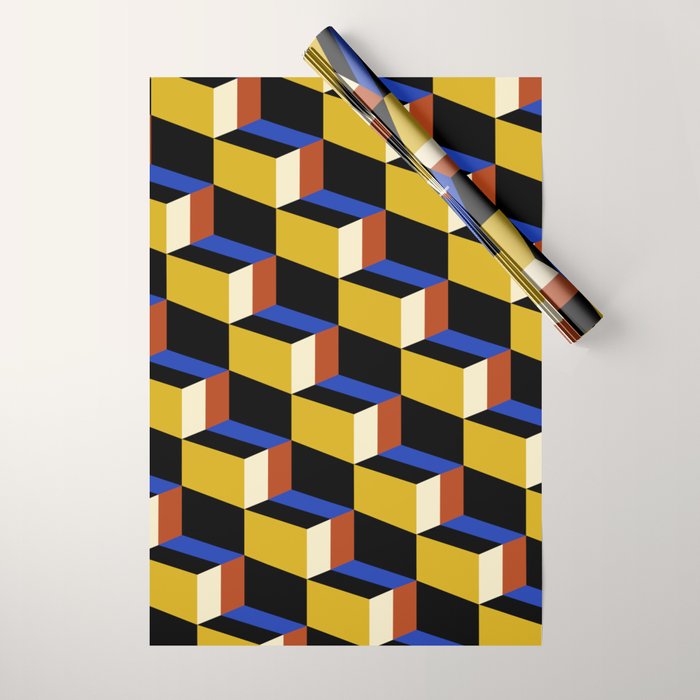 Cuboid Geometric Abstract Shapes Pattern XXI Wrapping Paper Gallery Image 1
