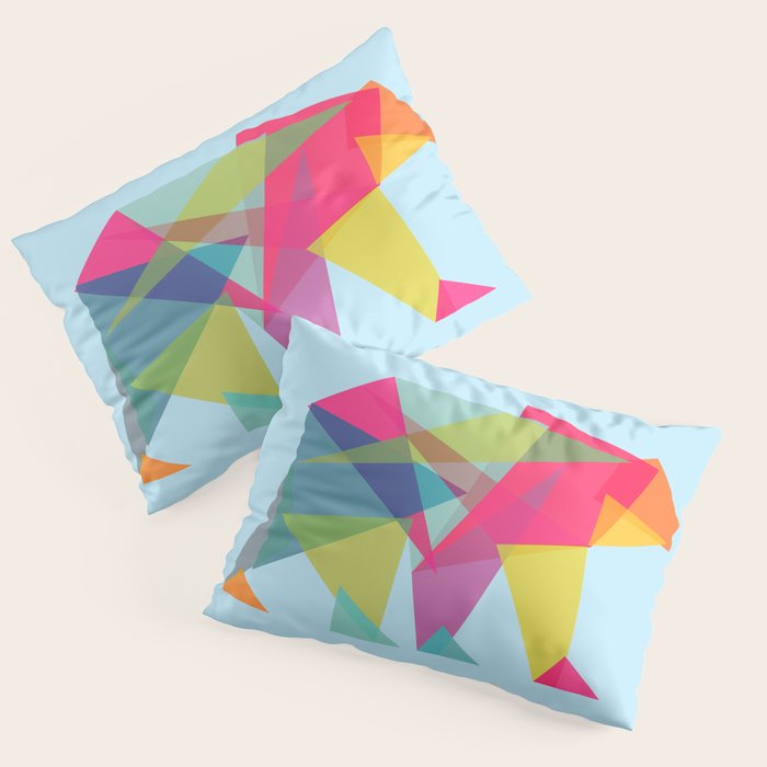 Fractal Bear - neon colorways Pillow Sham Gallery Image 3