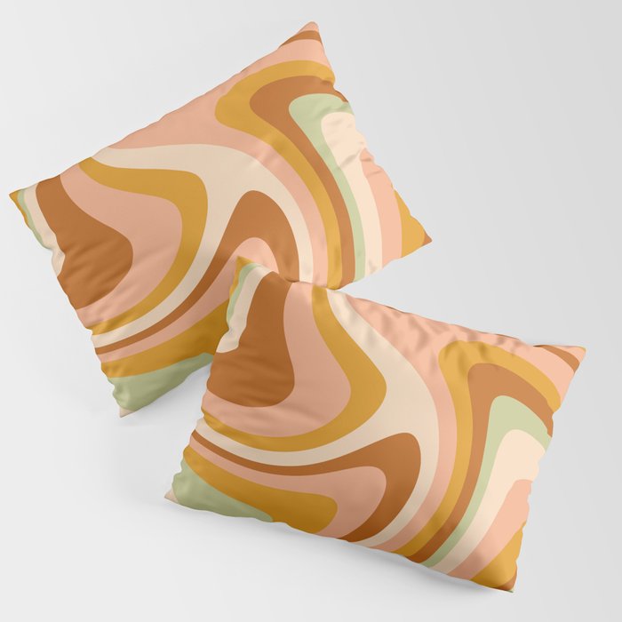 Abstract Wavy Stripes LXXXII Pillow Sham Gallery Image 3