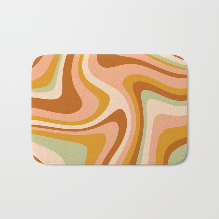Abstract Wavy Stripes LXXXII Bath Mat Gallery Image 1