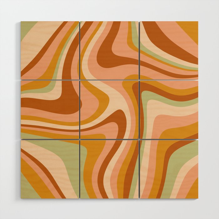 Abstract Wavy Stripes LXXXII Wood Wall Art Gallery Image 1