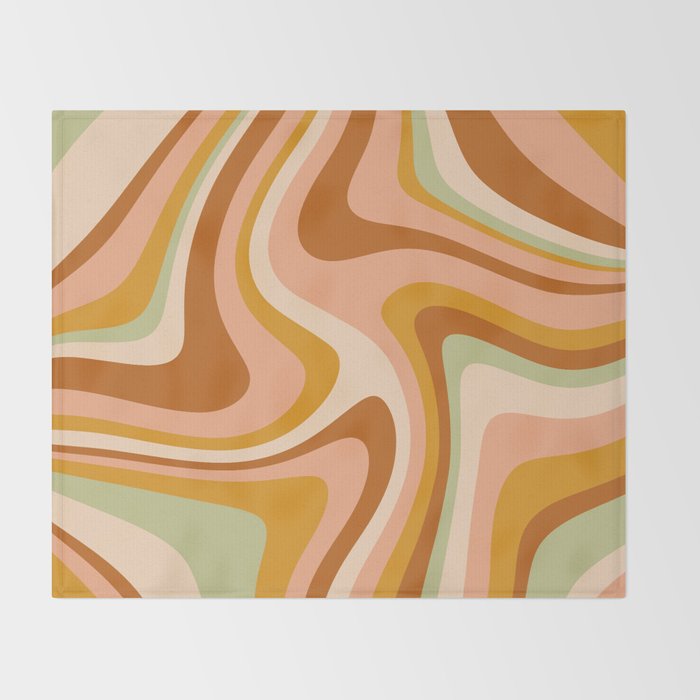 Abstract Wavy Stripes LXXXII Throw Blanket Gallery Image 2