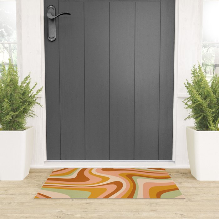 Abstract Wavy Stripes LXXXII Welcome Mat Gallery Image 3