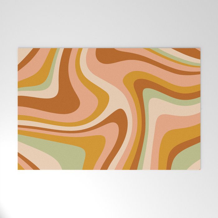 Abstract Wavy Stripes LXXXII Welcome Mat Gallery Image 1