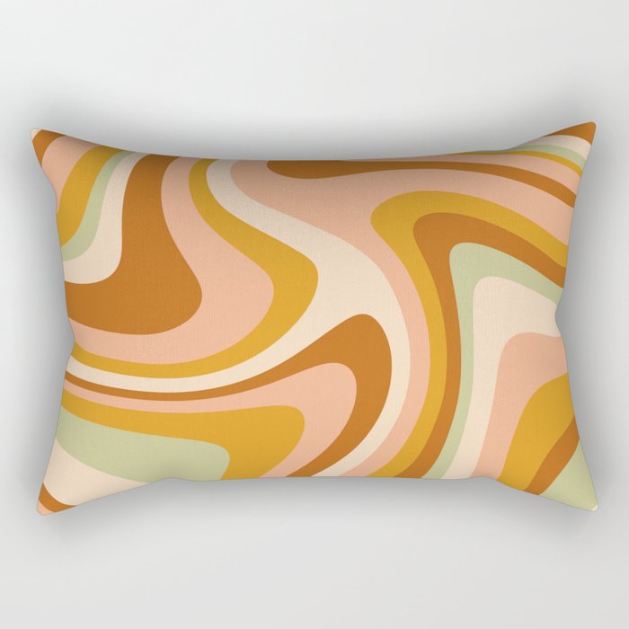 Abstract Wavy Stripes LXXXII Rectangular Pillow Gallery Image 2