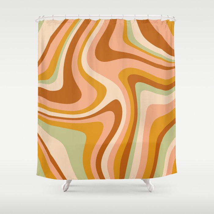 Abstract Wavy Stripes LXXXII Shower Curtain Gallery Image 1