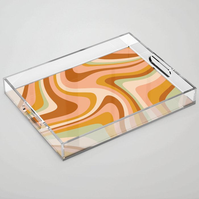 Abstract Wavy Stripes LXXXII Acrylic Tray Gallery Image 1