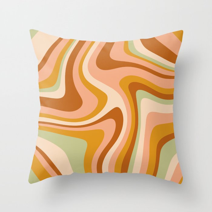 Abstract Wavy Stripes LXXXII Throw Pillow Gallery Image 6