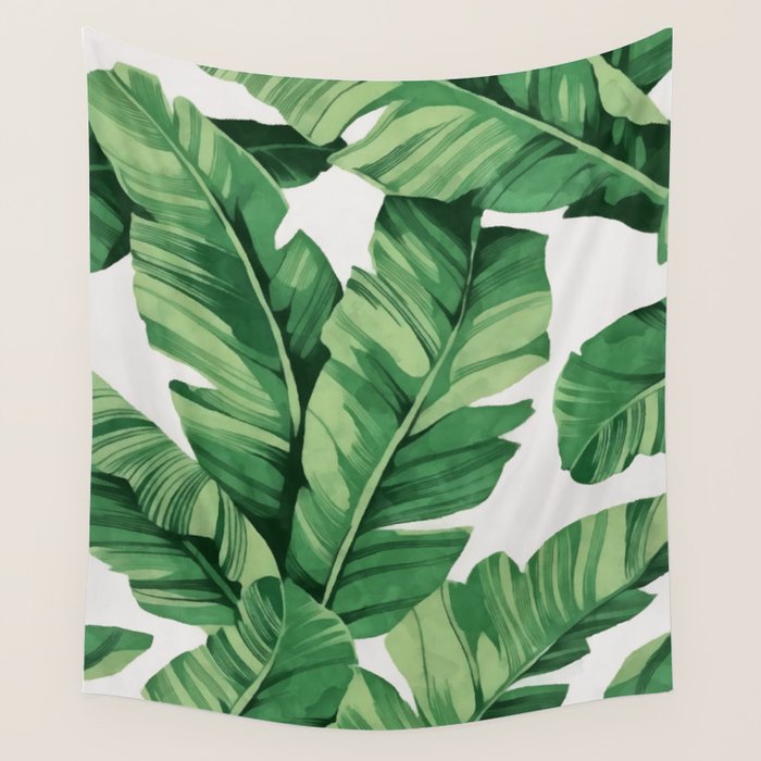 Tropical banana leaves Wall Tapestry Gallery Image 1