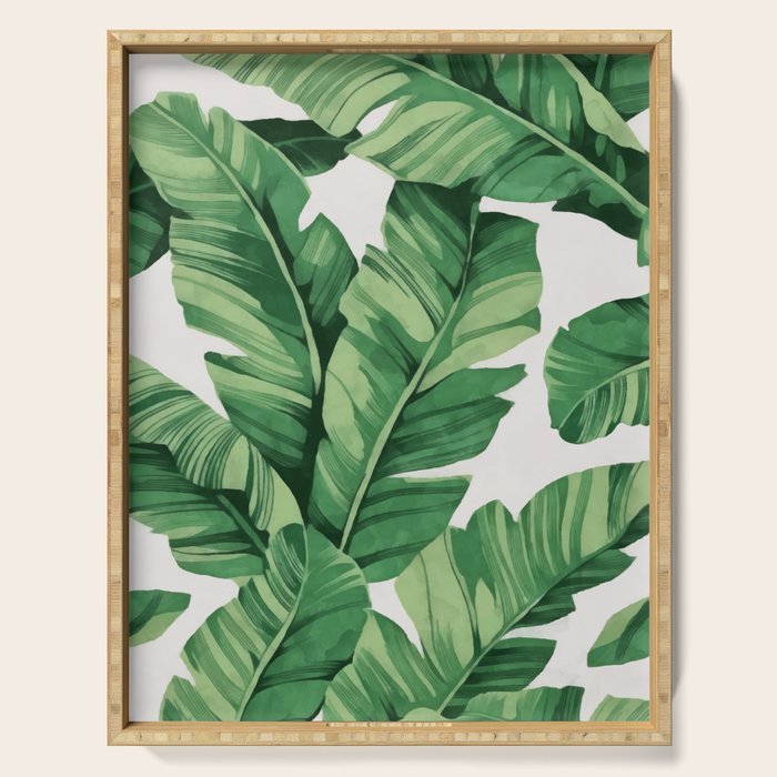 Tropical banana leaves Serving Tray Gallery Image 1