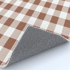 Gingham Large Brown White Rug Gallery Image 4