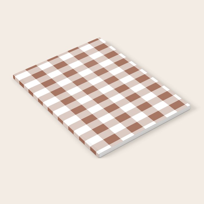 Gingham Large Brown White Notebook Gallery Image 2