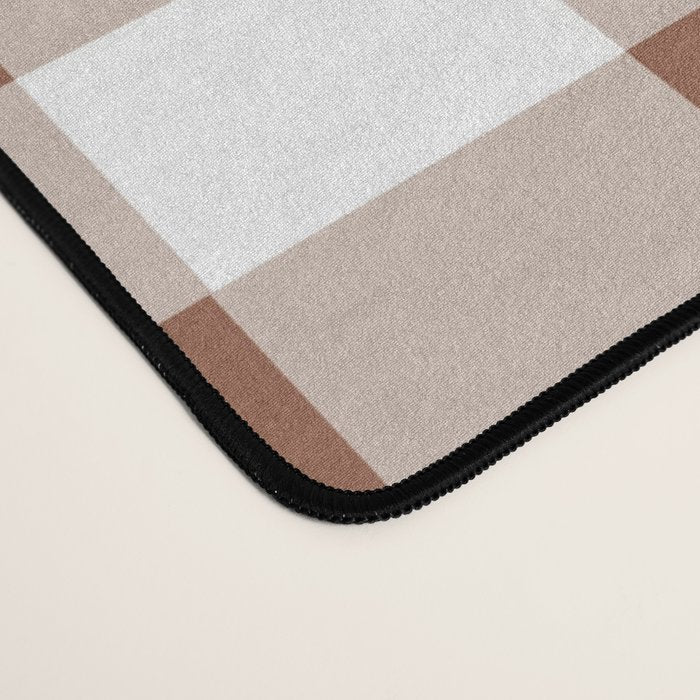 Gingham Large Brown White Desk Mat Gallery Image 4