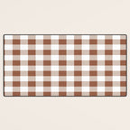 Gingham Large Brown White Desk Mat Gallery Image 3