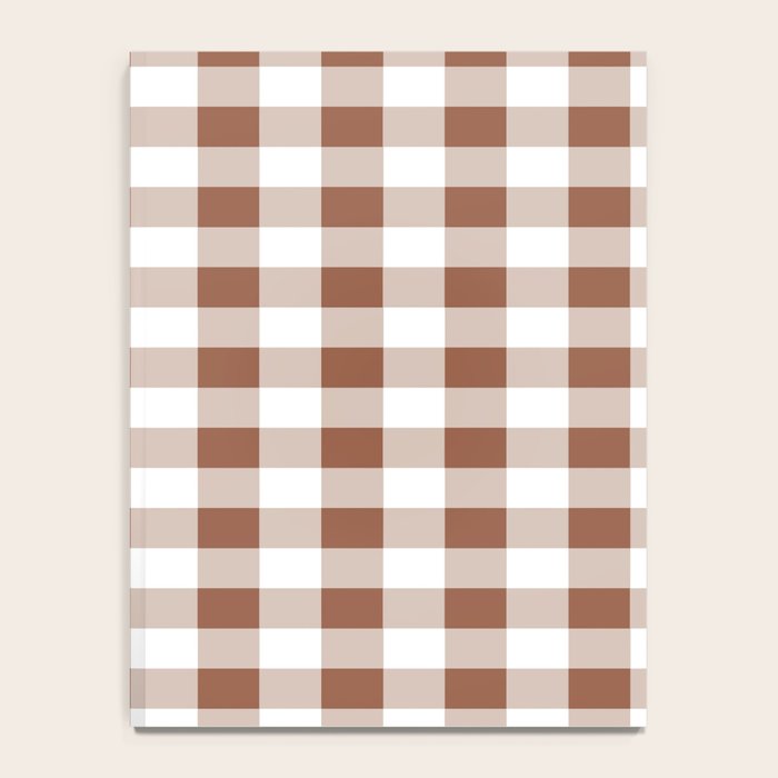Gingham Large Brown White Notebook Gallery Image 4
