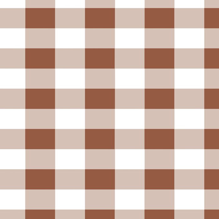 Gingham Large Brown White Coffee Mug Gallery Image 2