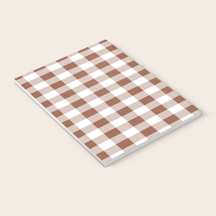Gingham Large Brown White Notebook Gallery Image 3
