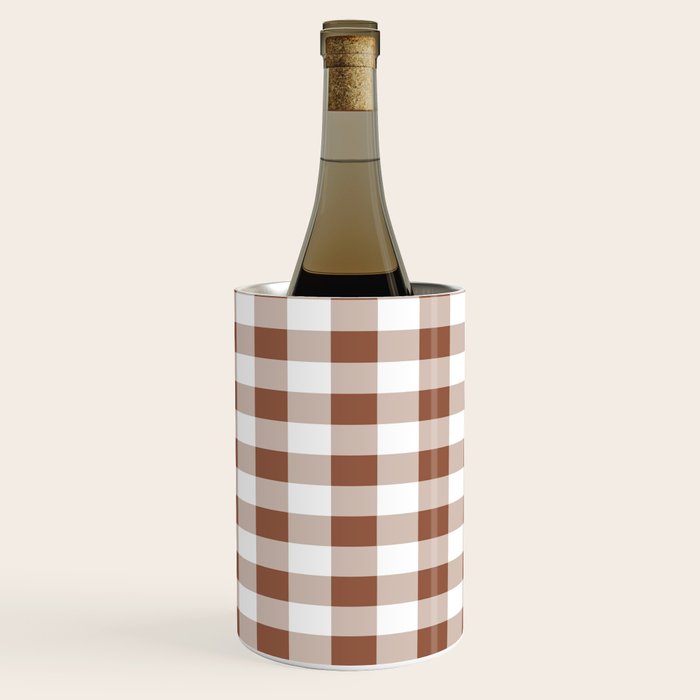 Gingham Large Brown White Wine Chiller Gallery Image 2
