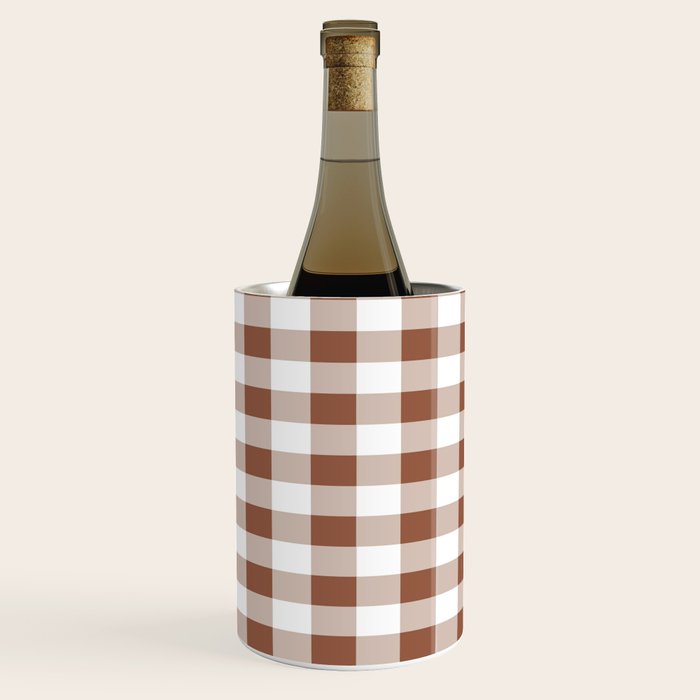Gingham Large Brown White Wine Chiller Gallery Image 1