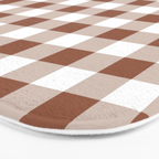Gingham Large Brown White Bath Mat Gallery Image 3