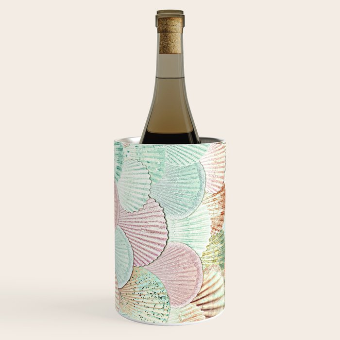 MERMAID SHELLS - MINT & ROSEGOLD Wine Chiller Gallery Image 1