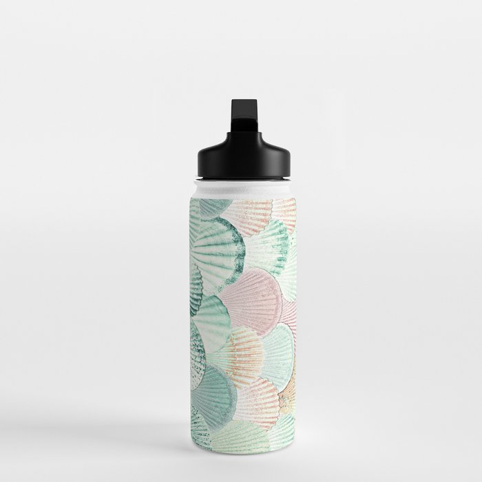 MERMAID SHELLS - MINT & ROSEGOLD Water Bottle Gallery Image 3